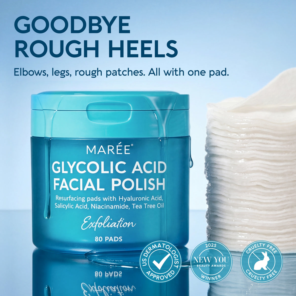 Glycolic Acid Exfoliating Pads for Body & Face