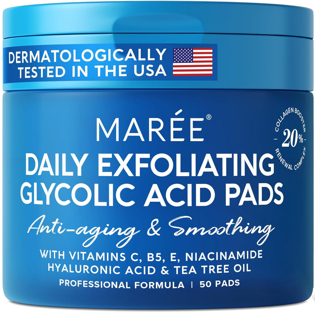 MARÉE Facial Polish Glycolic Acid Peel Pads For Face With Tea Tree O
