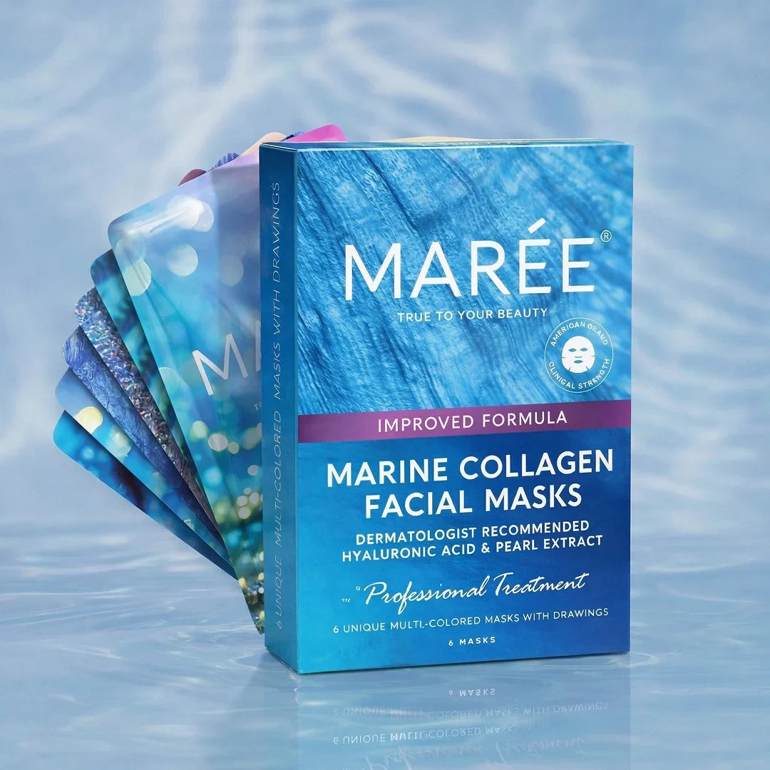MARÉE Facial Masks with Marine Collagen & Hyaluronic Acid