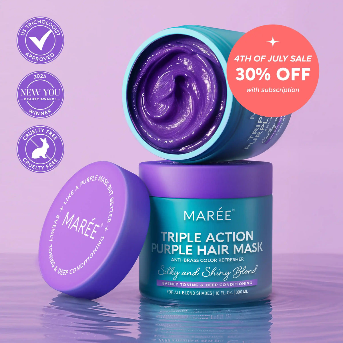 Purple Mask for Blonde Hair - Neutralize Brass | MAREE