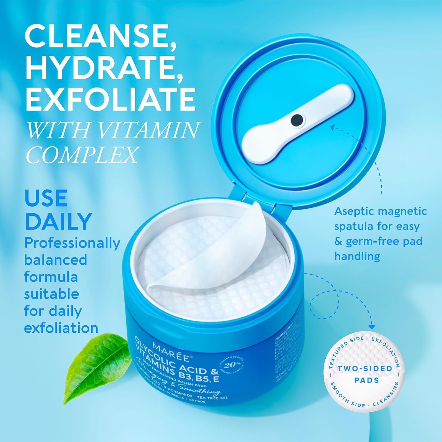 MAR E Facial Polish Glycolic Acid Peel Pads For Face With Tea Tree O mar-e-facial-polish-glycolic-acid-peel-pads-for-face-with-tea-tree-o
